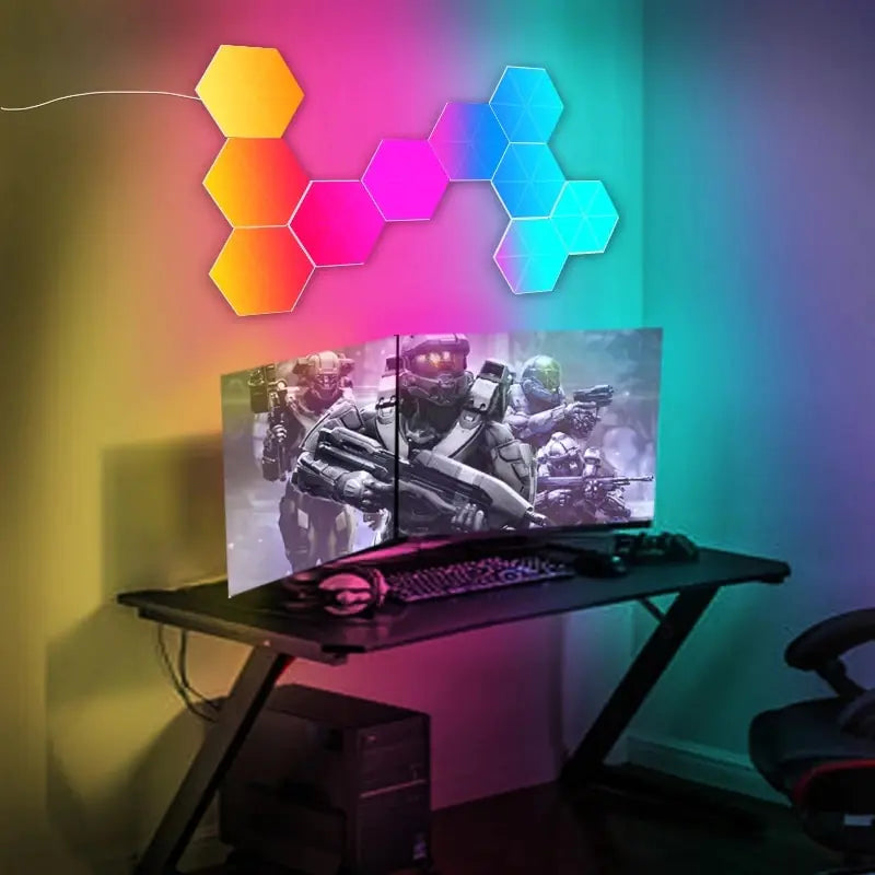 Set de Lámparas de Pared Modulares LED Hexagonales (WiFi)