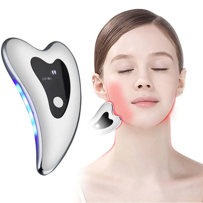 Masajeador Facial Eléctrico Gua Sha con Terapia de Luz y Calor